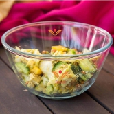 Femora Borosilicate Glass Solid Microwave Safe All-Purpose Mixing Bowl (3600 ml) - Set of 4.