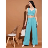 Ketch Sea Green Solid Pant Top Set - None