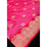 Peacock Butta Shikaargah Banarasi  Saree in Pink Dual Tone and Red | Silk Mark Certified