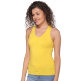 Sona 8008 Yellow Racer Back Sports Camisole for Gym Workout, Exercise, Yoga etc-S / Yellow / Cotton