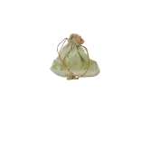 Green and gold brocade drawstring bag