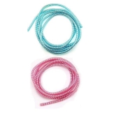 Kinetic Ultimate Cable Protector | Spiral Cable Protector 1.5 Meter | Plastic Cord Wire Charger Winder for All Types of Charging Cables Pack of 2 (Pink, Blue)