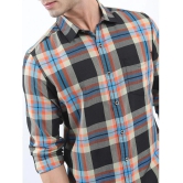 Ketch Cotton Blend Regular Fit Checks Full Sleeves Mens Casual Shirt - Black ( Pack of 1 ) - None