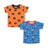 NammaBaby - Orange Cotton Boy's T-Shirt ( Pack of 2 ) - None