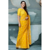 clafoutis Chiffon Dyed Saree Without Blouse Piece - Yellow ( Pack of 1 ) - Yellow