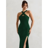 clafoutis Lycra Solid Full Length Womens Bodycon Dress - Green ( Pack of 1 ) - None