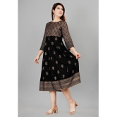 Smien - Black Rayon Womens Anarkali Kurti ( Pack of 1 ) - None