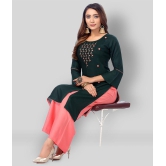 Kapadia - Green Straight Rayon Womens Stitched Salwar Suit ( Pack of 1 ) - XL