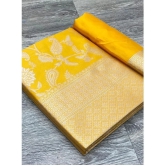 A TO Z CART Banarasi Silk Embellished Saree With Blouse Piece - Yellow ( Pack of 1 ) - Yellow