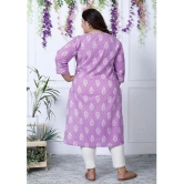 Swasti Cotton Printed Straight Womens Kurti - Purple ( Pack of 1 ) - None