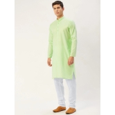 Jompers Mens Lime Cotton Solid Kurta Only-L / Green