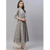 miravan - Blue Cotton Womens Anarkali Kurti ( Pack of 1 ) - None