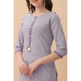 Glomee - Purple Cotton Women's Straight Kurti ( Pack of 1 ) - None