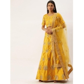 Om Shantam Sarees Yellow Silk Blends Chaniya Choli Semi Stitched Lehenga Single - Free Size