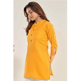 Glomee - Yellow Cotton Blend Women's Tunic ( Pack of 1 ) - None