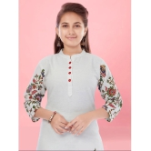 Aarika White Cotton Girls Kurti ( Pack of 1 ) - None