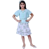 Arshia Fashions - Blue Polyester Girls Top With Skirt ( ) - None