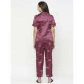 Smarty Pants - Mauve Satin Women''s Nightwear Nightsuit Sets ( Pack of 1 ) - None