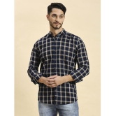 HJ HASASI 100% Cotton Slim Fit Checks Full Sleeves Mens Casual Shirt - Navy ( Pack of 1 ) - None