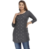 JC4U - Grey Rayon Womens Straight Kurti ( Pack of 1 ) - None