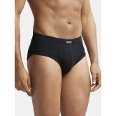 Jockey 1009 Men Super Combed Cotton Rib Solid Brief - Black (Pack of 2) - None