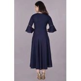 Smien - Navy Rayon Womens Anarkali Kurti ( Pack of 1 ) - None