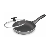 Milton Pro Cook Black Pearl Induction Fry Pan with Glass Lid, 28 cm /2.5 Litre