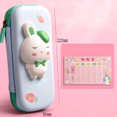 3D Rabbit Squishy Pencil Case-Pink