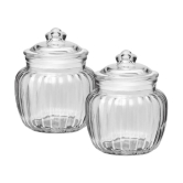 Treo By Milton Pot Jar With Glass Lid, Set of 2, 670 ml Each, Transparent | Air Tight | Storage Jar | Kitchen Organiser | Modular | Dishwasher Safe - Transparent