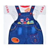 Wise Guys - Red & Blue Cotton Blend Baby Boy,Baby Girl Dungaree Sets ( Pack of 1 ) - None