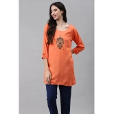 JC4U - Peach Rayon Womens Straight Kurti - S