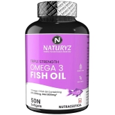 NATURYZ Triple Strength Omega 3 Fish Oil 2500 Mg with Highest EPA 1200mg, DHA 800mg - 50 Softgels