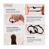 Lykaa Korean Style Rubber Bands with Knots in Multiple Designs Hair Ties for Women - Pack of 10 - Black