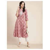 Juniper - Pink Cotton Womens Jacket Style Kurti ( Pack of 1 ) - S