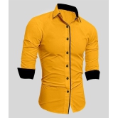 Life Roads - Yellow Cotton Slim Fit Men''s Casual Shirt (Pack of 1 ) - None