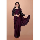 Apnisha - Purple Lycra Girls Saree ( Pack of 1 ) - None