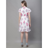 MINI & MING Floral Printed High Neck Georgette A-Line Dress