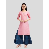 Aarika Peach Cotton Girls Kurta and Sharara Set ( Pack of 1 ) - None