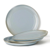 Bodhi House Handcrafted Chip Resistance Porcelain Dinner Plates, 4 Pieces Serving for 4, Microwave and Dishwasher Safe, Bone-ash Free, Full Plate Set Crockery for Dining and Gifting, Arctic Blue