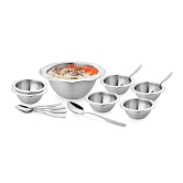 Vinayak International Wave Dessert Set of 14 Pcs | Serving Bowl - 1950 ML | Bowl - 280 ML