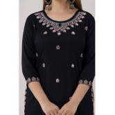 Kapadia - Black Rayon Womens Straight Kurti ( Pack of 1 ) - None