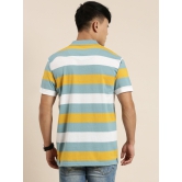 JOVEN Men Multicolor Striped Polo Collar T-Shirt-XL / Multicolor