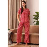 Clovia Red Crepe Womens Nightwear Nightsuit Sets ( Pack of 1 ) - None