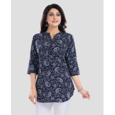 Meher Impex Crepe Printed A-line Womens Kurti - Blue ( Pack of 1 ) - None