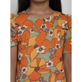 MINI & MING Girls Floral Printed Puff Sleeves Regular Top