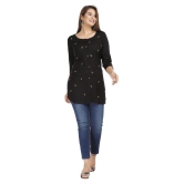 JC4U - Black Rayon Womens Straight Kurti - M