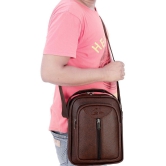 Leather Gifts Messenger Bag Brown  - Brown