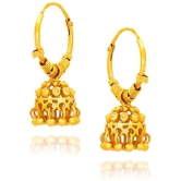 LUV FASHION Golden Hoops Earrings ( Pack of 1 ) - Golden