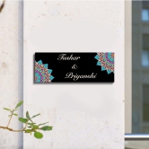 Black Floral Name Plate