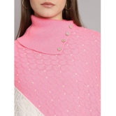 eWools.in Woollen Round Neck Women's Ponchos & Capes - Pink ( ) - None